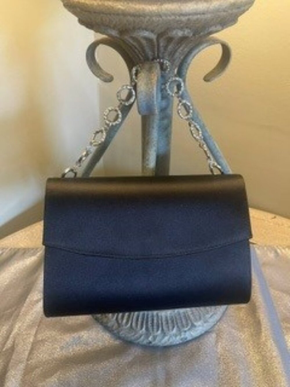 Vintage Jeanne Lottie Satin bag with crystal strap detail